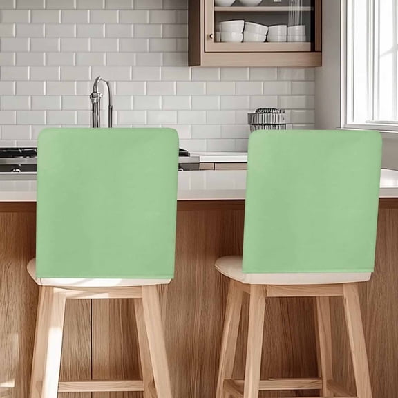 Green Chair Back Cover for Dining Room Set of 8, Minimalist Solid Color Modern Abstract Removable Kitchen Chair Slipcovers, Washable Seat Protector for Restaurant Party Banquet Wedding Décor