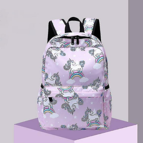Wekity Trendy Cool Children's School Bag New Backpack Nylon Waterproof Backpack Rainbow Unicorn