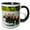 Black/White, variant on 3drose, Alaska, Lake Clark. Mom and Two Cubs Walking Along the Shoreline., 11oz Two-tone Yellow Mug
