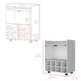 thumbnail image 7 of Nmkwnr Wood Bar Cart with Glass Door and Open Shelf and Bottle Rack, Perfect for Dining Room, Bar, Kitchen, White, 7 of 7