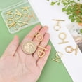 thumbnail image 3 of 18K Toggle Clasps 6 Styes T-Bar Closure Clasp 12 Sets Toggle Jewelry Clasps Flower Ring Leaf IQ Toggle Clasps Brass Bracelet Clasp for Necklace Jewelry Making, 3 of 7