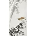 thumbnail image 2 of Koson, Ohara 9x14 Black Ornate Wood Framed with Double Matting Museum Art Print Titled - Indian quack on snowy tree branch, 2 of 4