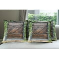 thumbnail image 6 of Ambesonne Rustic Throw Pillow Cover 4 Pack, Spanish Style Garden, 18", Brown Green, 6 of 7