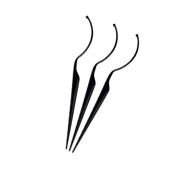 3Pcs False Eyelash Applicator Eyelash Try On Wand Tools (Black)