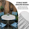 thumbnail image 2 of Gray Boho Round Tablecloth for 36-44 Inch Tables,Fitted Table Cover with Elastic Edge,Ethnic Vintage Abstract Floral Pattern Art Waterproof Outdoor Table Cloth Protector for Patio Garden Dinner, 2 of 9