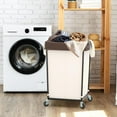 thumbnail image 4 of 160L Laundry Basket with Wheels, 2 Section Large Rolling Laundry Hamper Bag with Wheels, Clothes Hamper Cart for Laundry, Bedroom, Bathroom and Dorm, 4 of 8