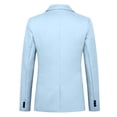 thumbnail image 6 of Timoontee Men's Blazer Daily Business Jacket Casual Long Sleeve Notched Collar Jacket Slim Fit Suit Jacket Solid Single Breasted Jacket Light Blue XXL, 6 of 6