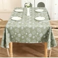 thumbnail image 4 of Heavy Duty Vinyl Tablecloth with Flannel Backing Waterproof Oil-Proof PVC Table Cloth Stain-Resistant Wipeable Rectangle or Square Table Cover (Leaves, 60X102 Inch), 4 of 6