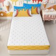 thumbnail image 4 of Erosebridal Dripping Ice Cream Zipper Full Size Comforter Sets with Fitted Sheet and 2 Pillowcases for Boys Men, Waffle Baseball Zipper Bedding Set, Blue Yellow, Reversible, 4 Pieces, 4 of 7