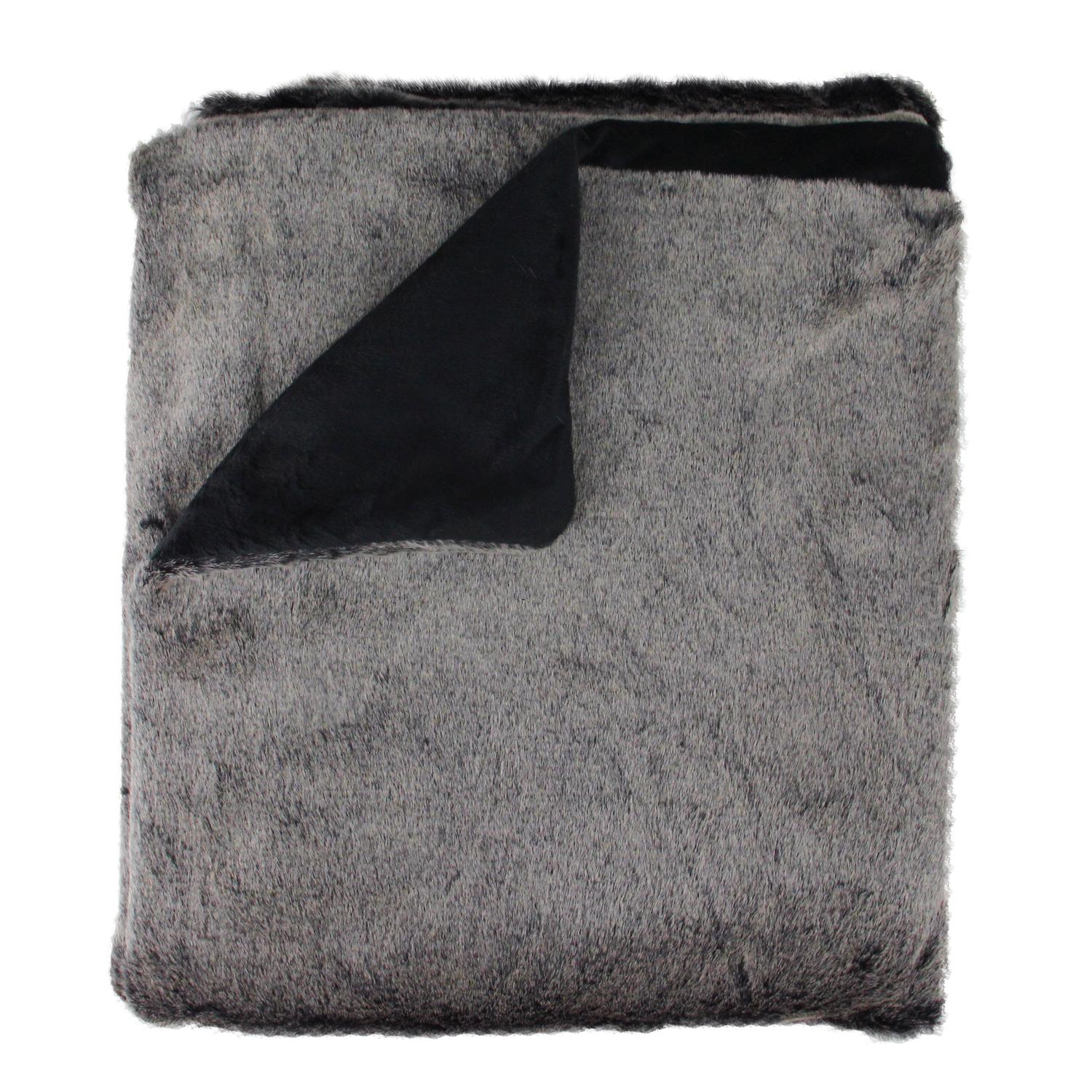 Brown Faux Fur Plush Throw Blanket 50" x 60"