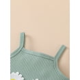 thumbnail image 4 of Coduop Baby Girls Summer Outfit Set Sleeveless Daisy Cami Tops and Ruffle Shorts 2Pcs Set, 4 of 9