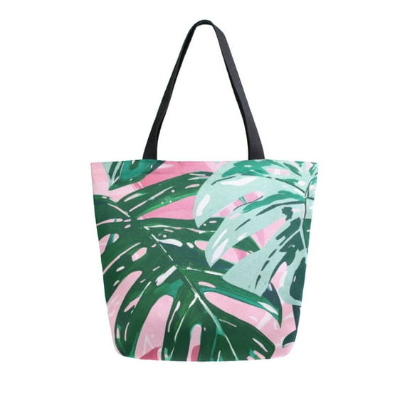 Large Canvas Bag 13.5x5.1x15 Inch Canvas Bag Shopping Canvas Bag Suitable For Outing Shopping Travel Out Of Large Capacity Storage Hawaiian Leaf1