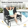thumbnail image 4 of DORTALA Patio Glider Chair , Outdoor Swing Glider Chair w/Study Metal Frame, Rocking Chair for Outdoor Swing Loveseat Patio Swing Rocker Lounge Glider Chair, Black, 4 of 7