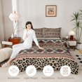 thumbnail image 3 of Erosebridal Hippie Aztec Full Size Comforter Sets, Brown Black Leopard Print Bedding Sets, Reversible 3pcs, 1 Comforter and 2 Pillowcases, 3 of 6