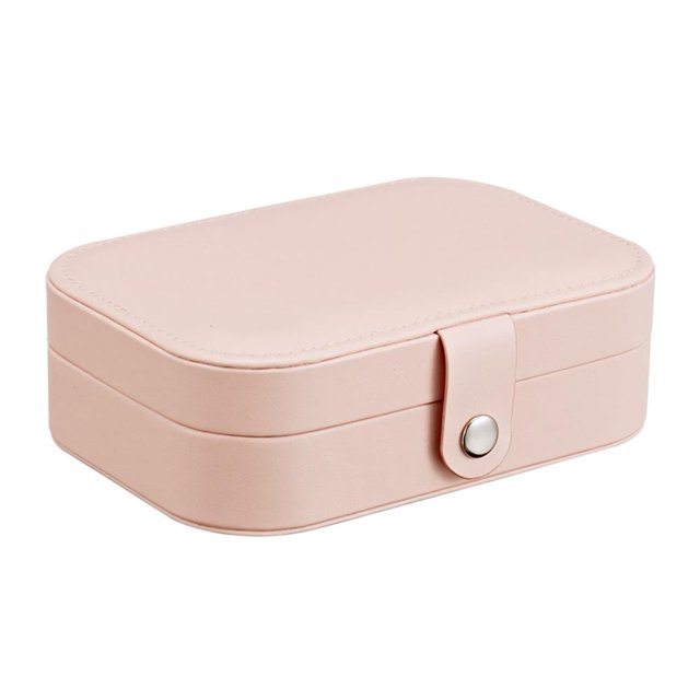 Caja coreana niñas pendientes placa joyería oreja Stud anillo almacenamiento rosa
