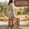 thumbnail image 6 of Old World Map Leather Vintage Style Suitcase with Straps, Set of 2, 6 of 6