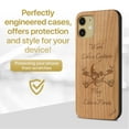 thumbnail image 2 of Case Yard Wooden Case Outside Soft TPU Silicone Slim Fit Shockproof Wood Protective Phone Cover for Girls Boys Men and Women Supports Wireless Charging Work Like Captain Design case for iPhone-12-Mini, 2 of 7