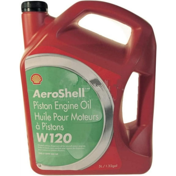 AeroShell Oil W120 SAE Grade 60 Ashless Dispersant Aircraft Oil - 5 Liter Jug