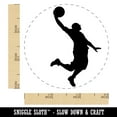 thumbnail image 2 of Basketball Player Slam Dunk Sports Self-Inking Rubber Stamp Ink Stamper - Sky Blue Ink - Small 3/4 Inch, 2 of 7