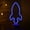 Blue, variant on LED Rocket Signs Light Wer Wall Hanging Blue