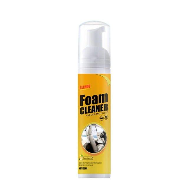 4 Pcs All-Purpose Foam Cleaner for Car Interior - Strong Cleaning Spray for Dashboard, Steering Wheel, Leather, Plastic - Water-Based Formula with 3-Month UV Protection - 30ml
