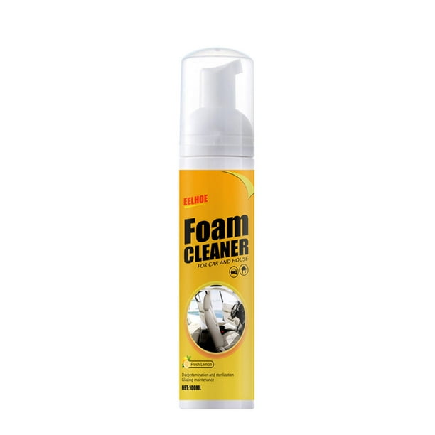 Limpiador en espuma multiusos para coche y cocina, con sabor a limón, potente eliminador de manchas, grasa y suciedad persistente (100 ml x 2 unidades)