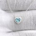 thumbnail image 4 of 2.25 Carat Heart Shaped Genuine Diamond Aquamarine Gemstone Beautiful Pendant for Women Solid 14K White Gold With 18 inches Chain, 4 of 6