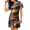 thumbnail image 2 of Lsque Western Cowboy Duck Pattern Nightgowns for Women Sleep Shirts Short Sleeve Nightshirt Pullover Nightdress Soft Sleepwear Relaxed Fit Nightdress, 2 of 6