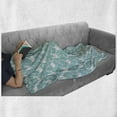 thumbnail image 5 of Swans Soft Flannel Fleece Throw Blanket, Repetitive Gracious Swan Floral Ornaments on Lake Pastel Tones Print, Cozy Plush for Indoor and Outdoor Use, 60" x 80", Rose Pale Seafoam, by Ambesonne, 5 of 5