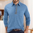 thumbnail image 2 of KKBOTIVE Long Sleeve Shirts for Men Casual Collared Polo Shirt Cozy Pullover Men's Fashion Tops for Daily Wear ( Light Blue Size: S ), 2 of 8
