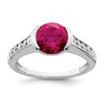 thumbnail image 1 of 925 Sterling Silver Synthetic Ruby Cubic Zirconia Cz Ring Birthstone July Gemstone, 1 of 7