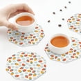 thumbnail image 6 of Bingfone Vintage Floral Strawberr Leather Drinks Coasters with Set of 6,Suitable for Home Kitchen,Coffee Cup Coasters Home Gift, 6 of 7