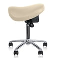 thumbnail image 3 of 2xhome Ergonomic Rolling Saddle Stool, Adjustable Height Task Chair with PU Leather Padded Seat for Medical, Dental, Office, Salon, and Drafting Use, Beige, 3 of 9