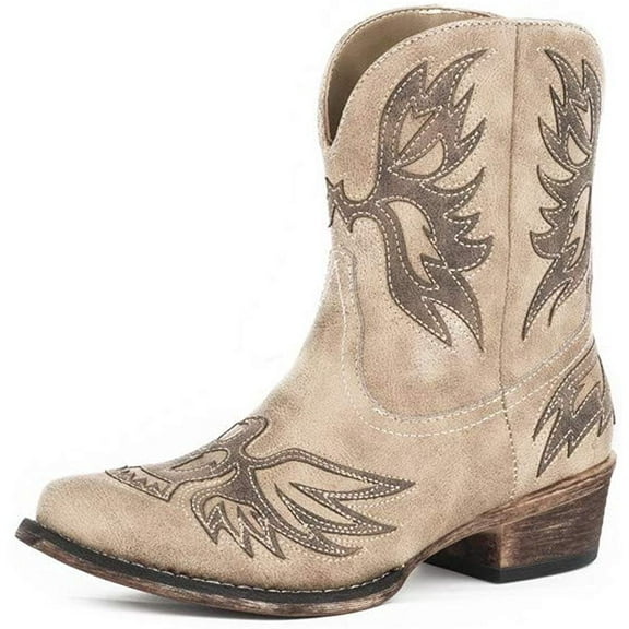 Roper Western Boots Womens Snip Toe 6.5 B Tan 09-021-1567-2428 TA