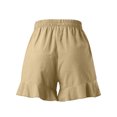 thumbnail image 4 of JJHGVB Womens Linen Shorts Womens Linen Shorts for Women Linen Shorts Dress Shorts for Women Below the Knee Beach Cropped Trousers Wide Leg Shorts for Women Pure Color Shorts Khaki S, 4 of 6