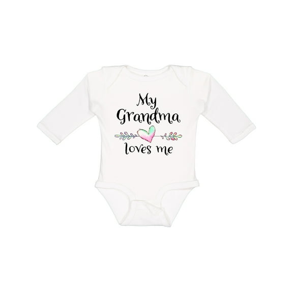 Inktastic My Grandma Loves Me Heart Grandchild Boys or Girls Long Sleeve Baby Bodysuit