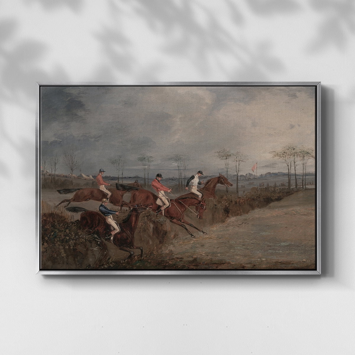 Vintage Animal Print-XXXI By Wexford Home Framed in Silver Wood Gallery Wrapped Canvas 27 in. x 41 in.