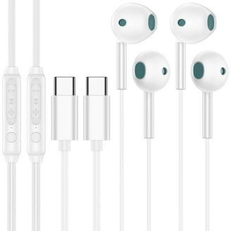 2 Packs USB C-hoofdtelefoons met draad voor iPhone met microfoon en