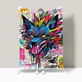 thumbnail image 1 of Manta de franela con estampado de lobos y graffitis de anime, 80 x 130 cm, 1 of 1