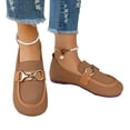thumbnail image 5 of Yungyresw Womens Loafers Shoes Fashion Low Top Comfortable Slip on Flats Round Toe Business Office Work Casual Dress Shoes Brown 40, 5 of 9