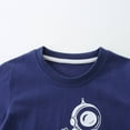 thumbnail image 4 of HILEELANG Little Boy Summer Short Sets Outfits Cotton CrewNeck Navy Blue Spaceman Short Sleeve Playwear Sets 7Years, 4 of 5