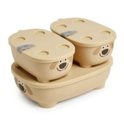 Prince Lionheart Bentomal To-Go Baby Feeding Set, Dog, Bowl Fits A Full Sized Sandwich and Two Snacks, Leak-Proof Lids That Are Microwave Safe, Stackable