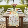 thumbnail image 4 of Spring Easter Table Runner, Bunny Carrots Eggs Floral Botanical Colorful Cotton Linen Table Runners 108 Inches Long, Dresser Scarf Runner for Dining/Living Room/Kitchen/Square Tables 13''x108'', 4 of 9