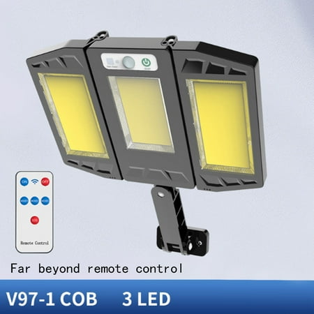 

Yedhsi Solar Street Light IP65 Waterproof Dusk To Da-wn With Motion Sensor LED Security Flo-od Light For Parking Lot Remote Control With 3 COB Lamp Beads