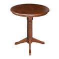 Round Pedestal Gathering Height Table with 2 Counter Height Stools Espresso 30" diameter table