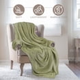 thumbnail image 5 of Superior Fleece Plush Fluffy Soft Blanket, Solid Sage, Throw, 5 of 7