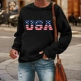 thumbnail image 2 of Beugl USA Sweatshirt on Sale, Women's Autumn Round Neck American Flag USA Print Loose Casual Pullover Sweatshirt USA Sweatshirt Women, Sweatshirt for Teen Girls Black L, 2 of 6