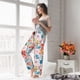 thumbnail image 5 of Balery Floral Ditsy Pantalones de pijama para mujer, pijamas ultraligeros, pantalones de estar por casa-Large, 5 of 6