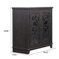 thumbnail image 5 of CQSXDA Modern Hollow-Carved Accent Cabinet with 2 Acrylic Mirrored Doors, MDF Sideboard for Living Room and Dining Storage, Dark Brown, 5 of 15
