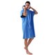 thumbnail image 5 of Qarigey Albornoz de repuesto de secado rápido a prueba de viento de manga corta para hombres y mujeres con capucha de Color sólido para playa Pijama Azul, 5 of 6